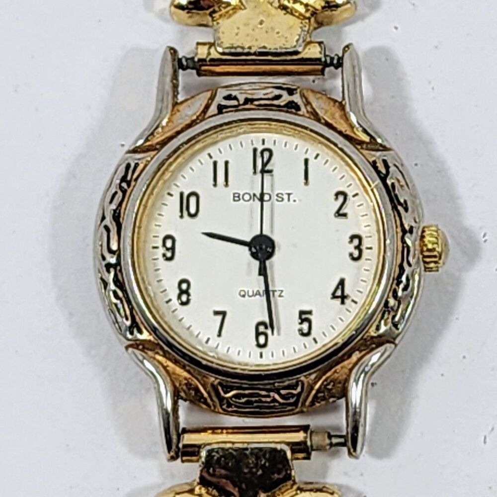 Vintage Bond St Quartz Women's Wristwatch  Two Tone Gold & Silver
